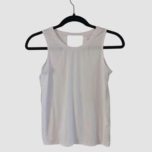 Athleta Girl x Simone Biles White Tank M 8-10 Athletic Keyhole Back Activewear